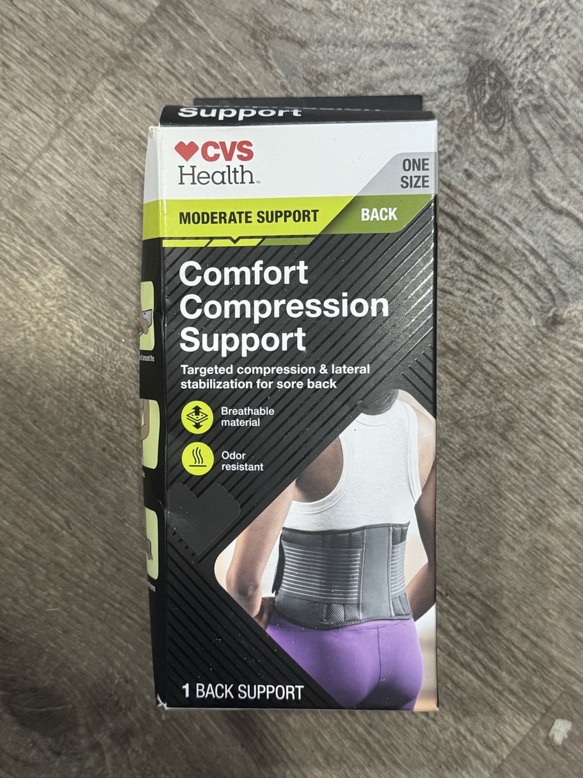 New CVS Health Back Moderate Support One Size Comfort Compression Adult Unisex