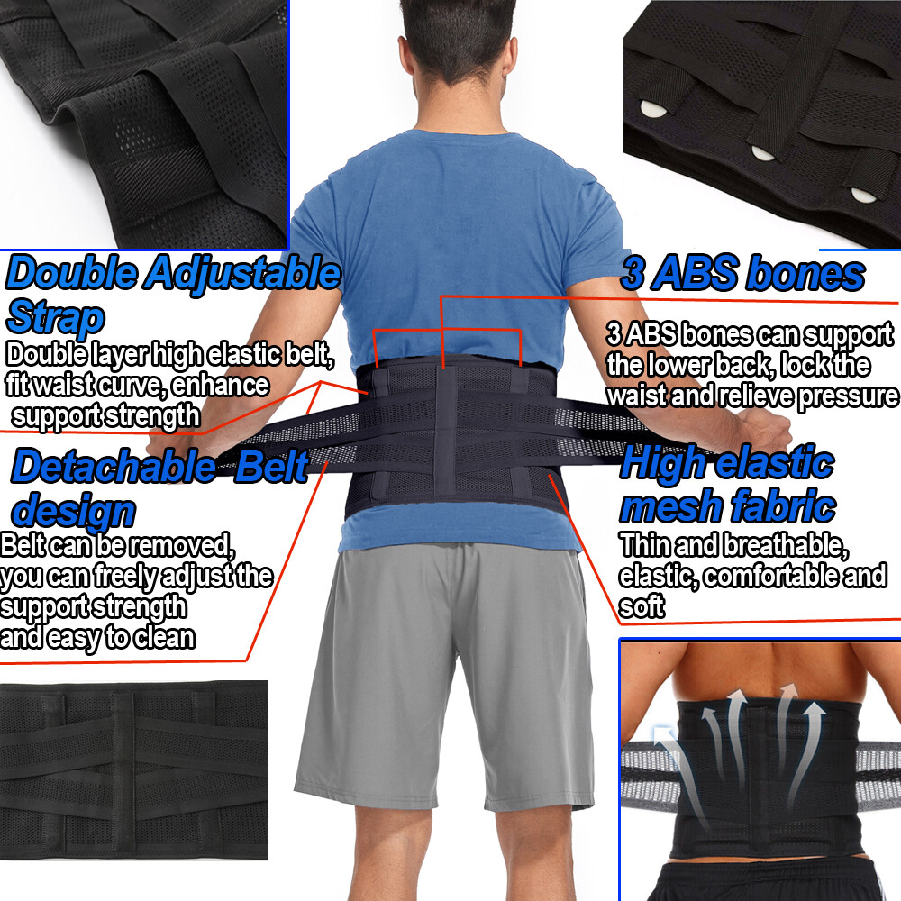 Adjustable Lumbar Support Lower Waist Back Belt Brace Pain Relief Men and Women