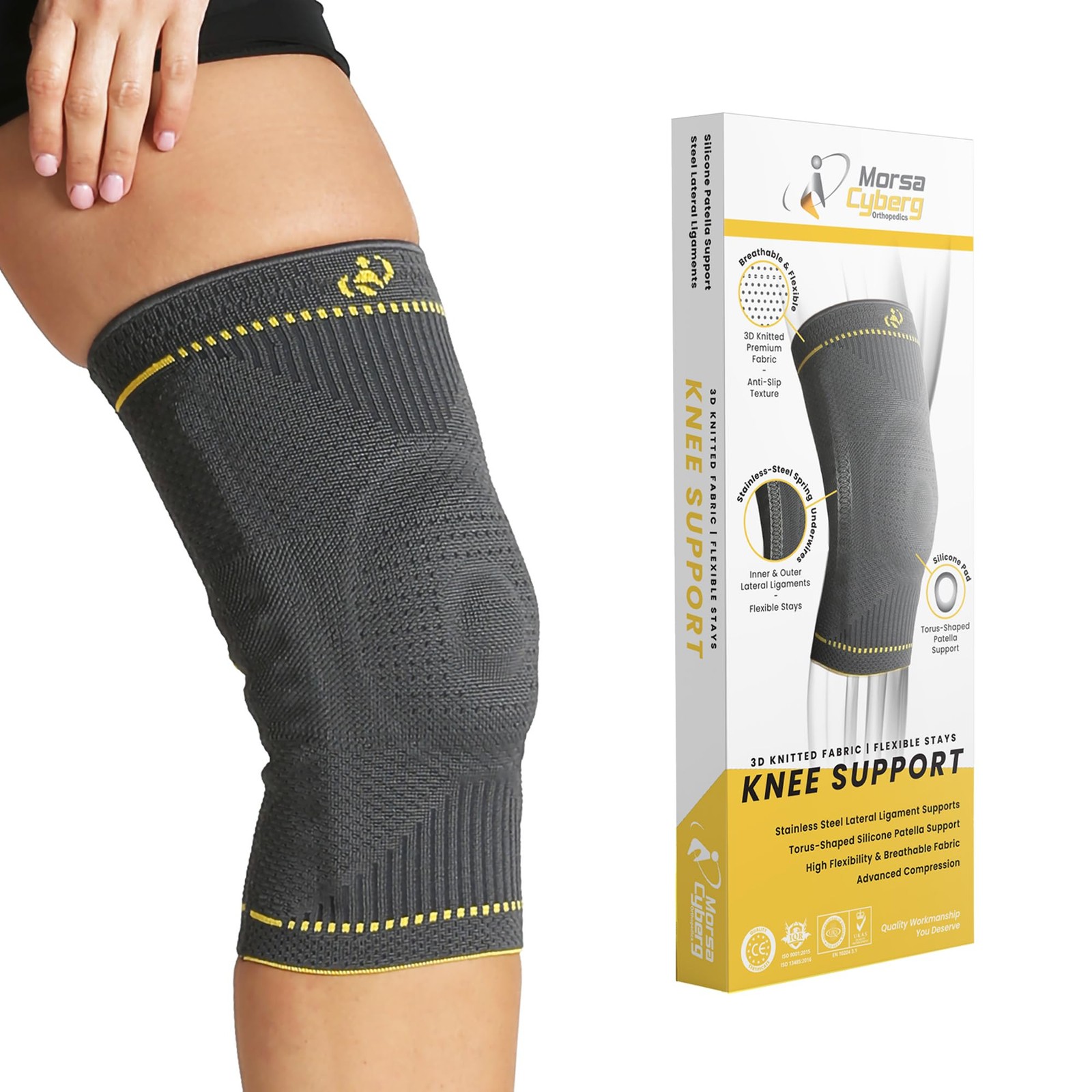 Morsa Cyberg Knee Support for Women, Brace Men Meniscus Tear, Medium