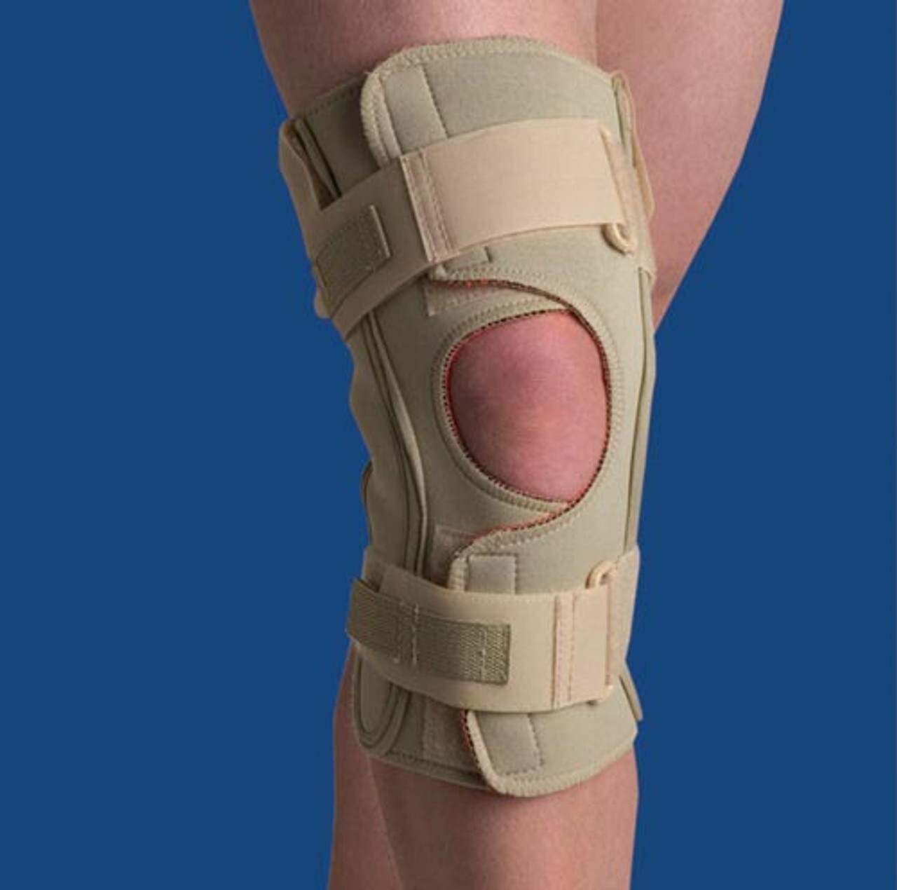 NATURAL PAIN RELIEF Hinged Knee Wrap Dual Pivot Beige