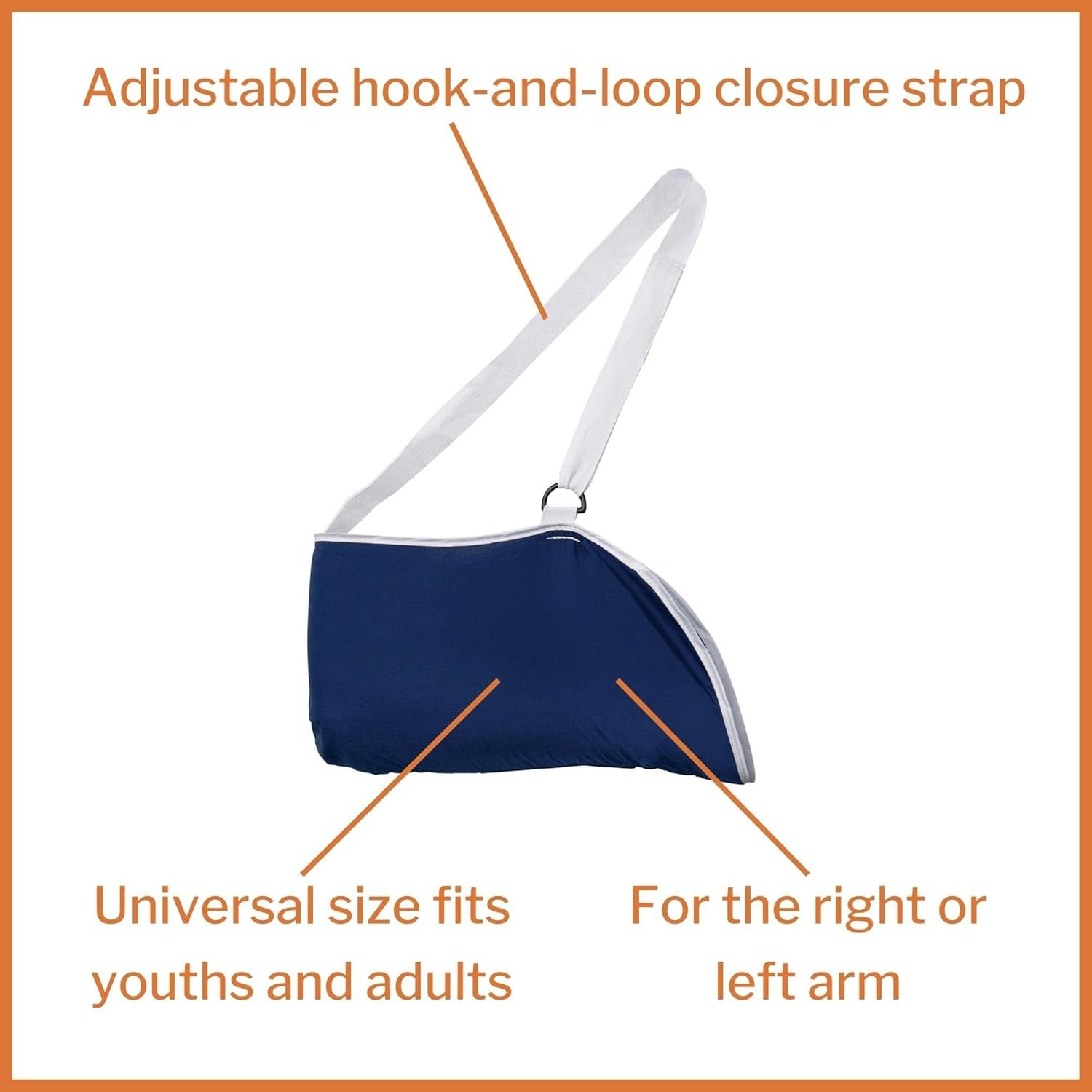 McKesson Arm Sling for Left or Right Arm, Hook-and-Loop Strap, Blue, One Size