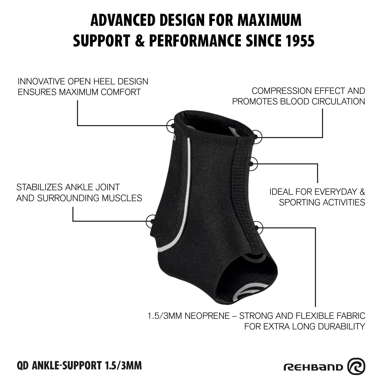Ankle Support 1.5mm/3mm Neoprene light support, Ankle brace for sports & work…