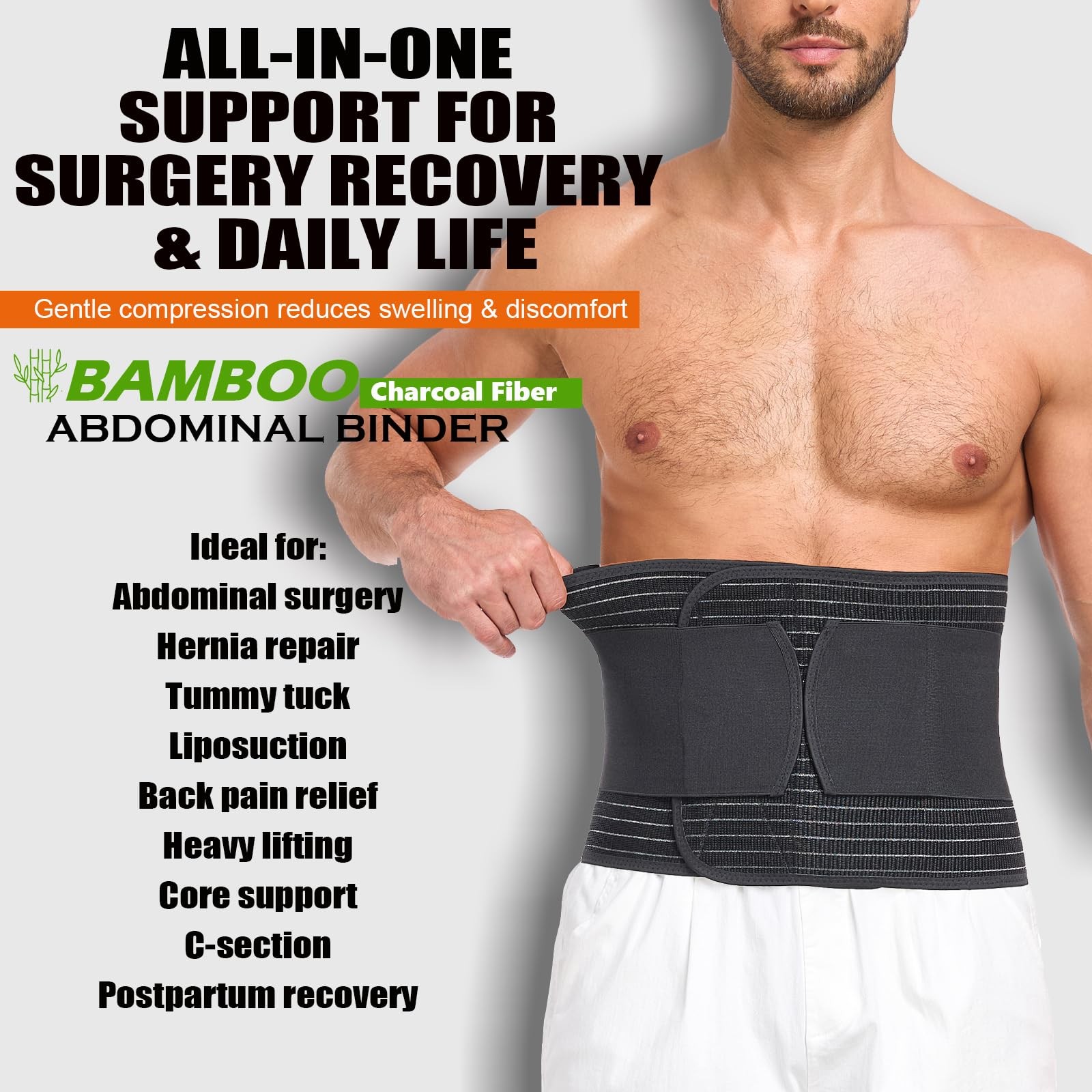 Abdominal Binder for Post Surgery & Postpartum Recovery – Hernia Support Belt