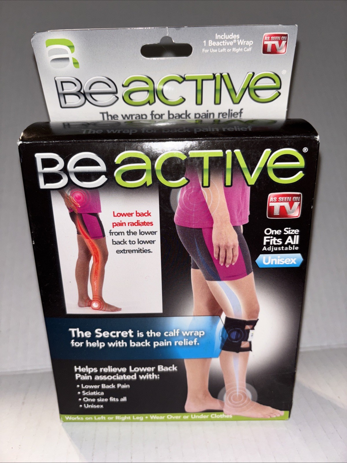 BeActive Acupressure Pad Brace – Black (NP-BA1000) Back Pain Relief Device OSFA