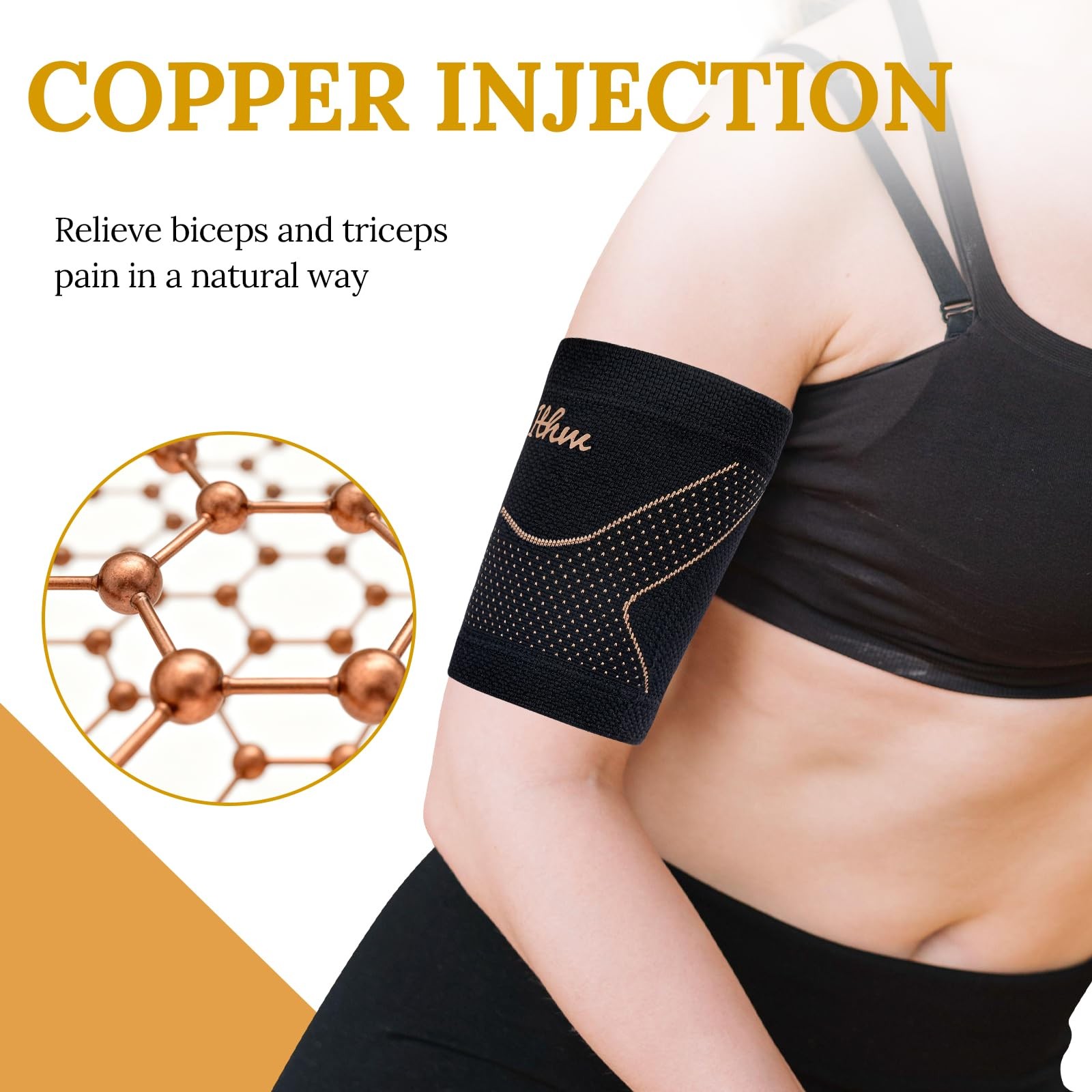 Copper Bicep Tendonitis Brace, Bicep Compression Sleeve for Pain Relief | Upper