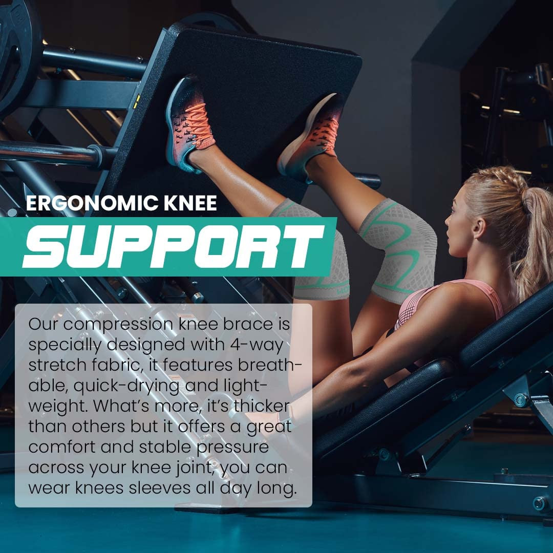 Compression Knee Brace for Women & Men, 2-Pack Knee Brace for Running Knee Pain,