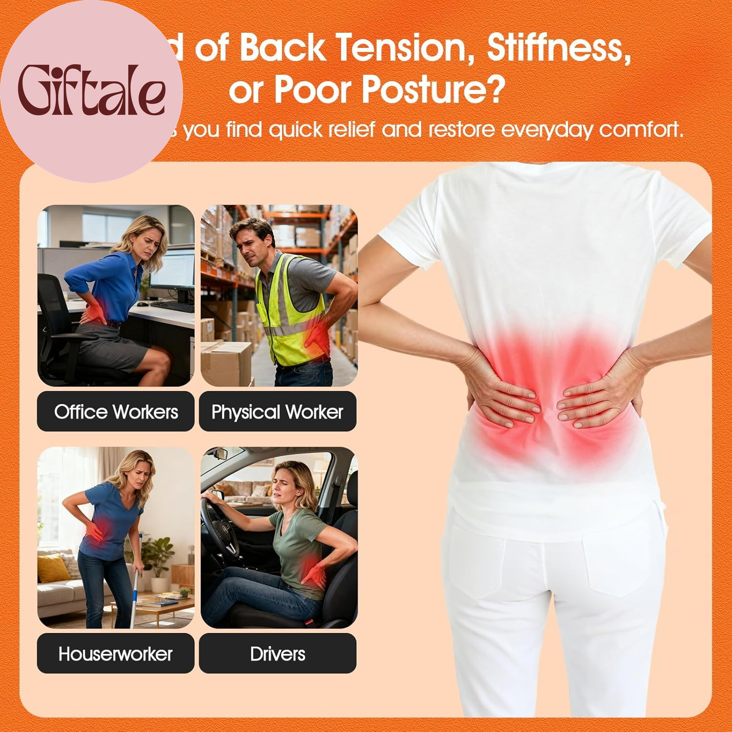 Premium Back Stretcher for Lower Back Pain Relief – 4-Level Adjustable Lumbar Su