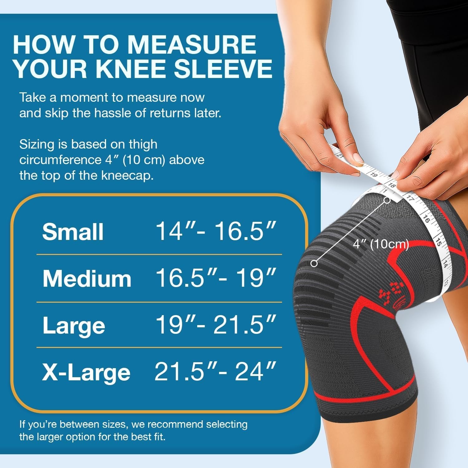 UFlex Athletics Knee Compressing Sleeve – Black/Red – Medium