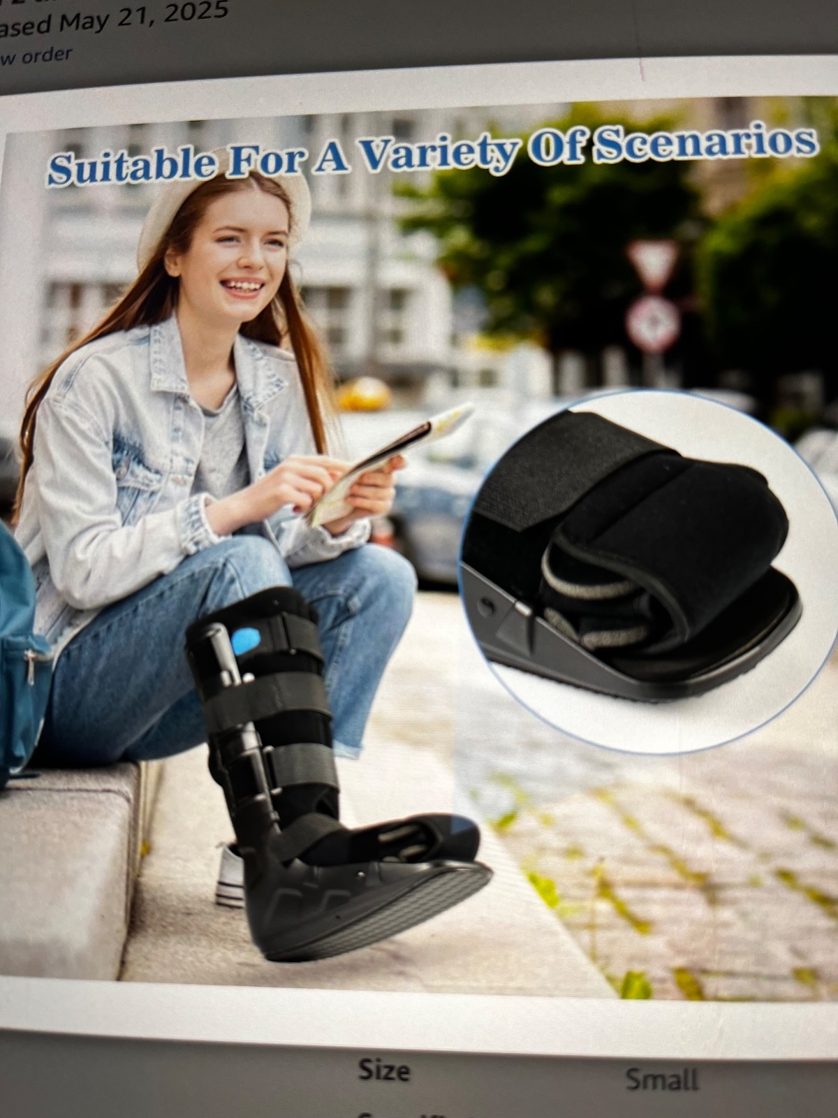 Walking Boot MEDIBOT TALL Foot Ankle Brace Support Small Black air compression