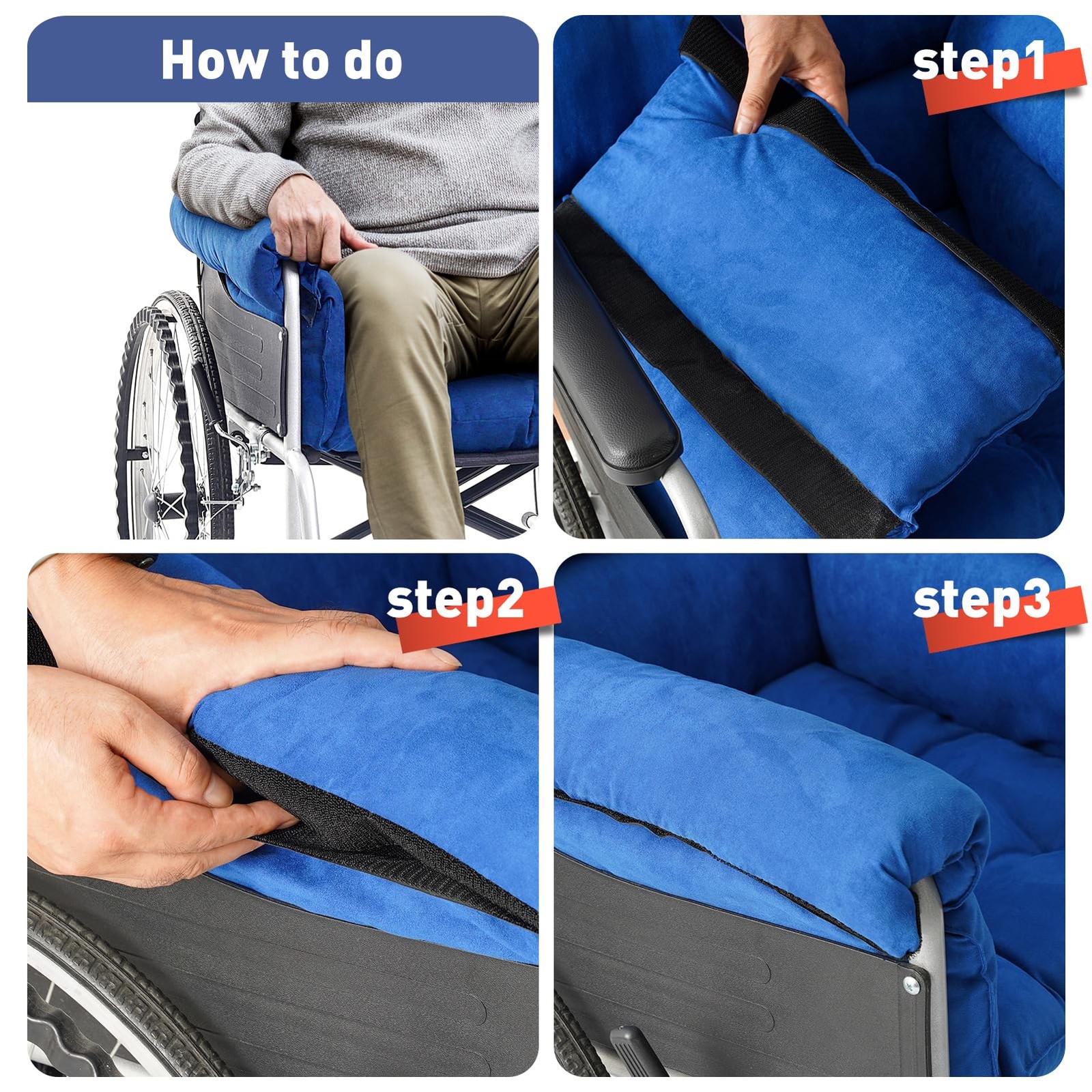 Trendcode Wheelchair Cushions，Pressure Pain Relief Accessories Medium, Blue