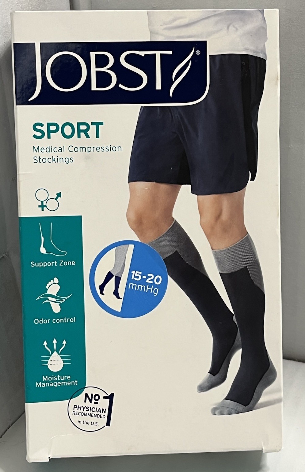 Jobst SPORT Medical Compression Knee Length Socks 15-20 mmHg XL GREY