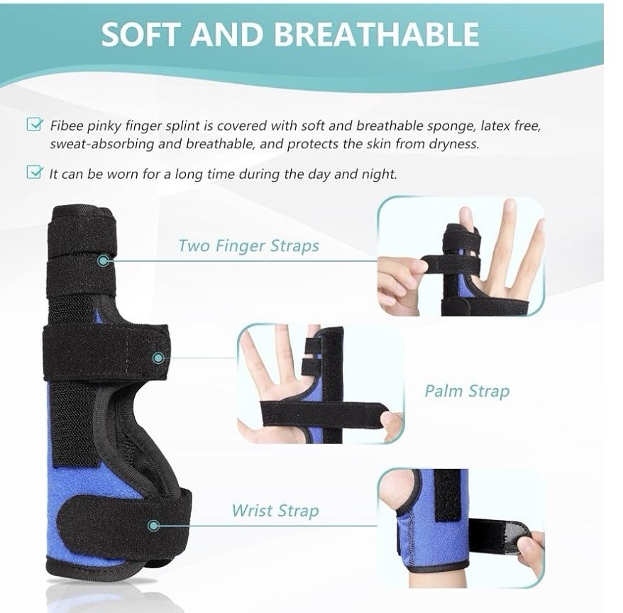 Fracture Splint, Pinky Finger Splint, Adjustable Two Finger Brace,Right or Left