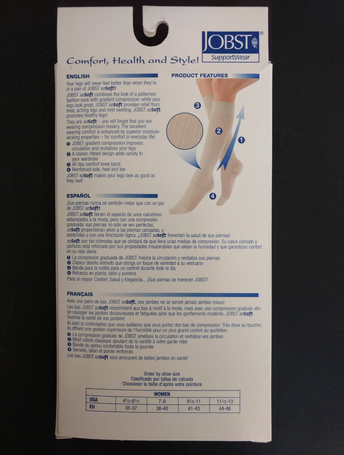 Jobst SoSoft Ribbed Compression Socks, Knee High (8-15mmHg)