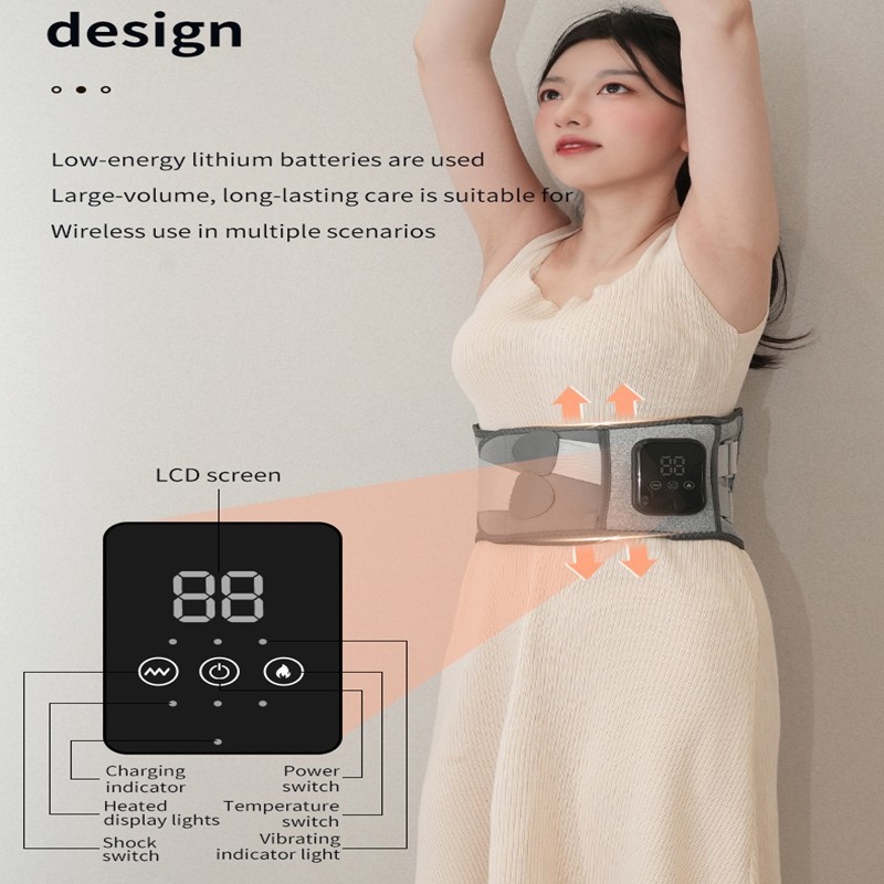 Electric Warming Belt Heating Waist Brace Lower Back Pain Relief Therapy Support