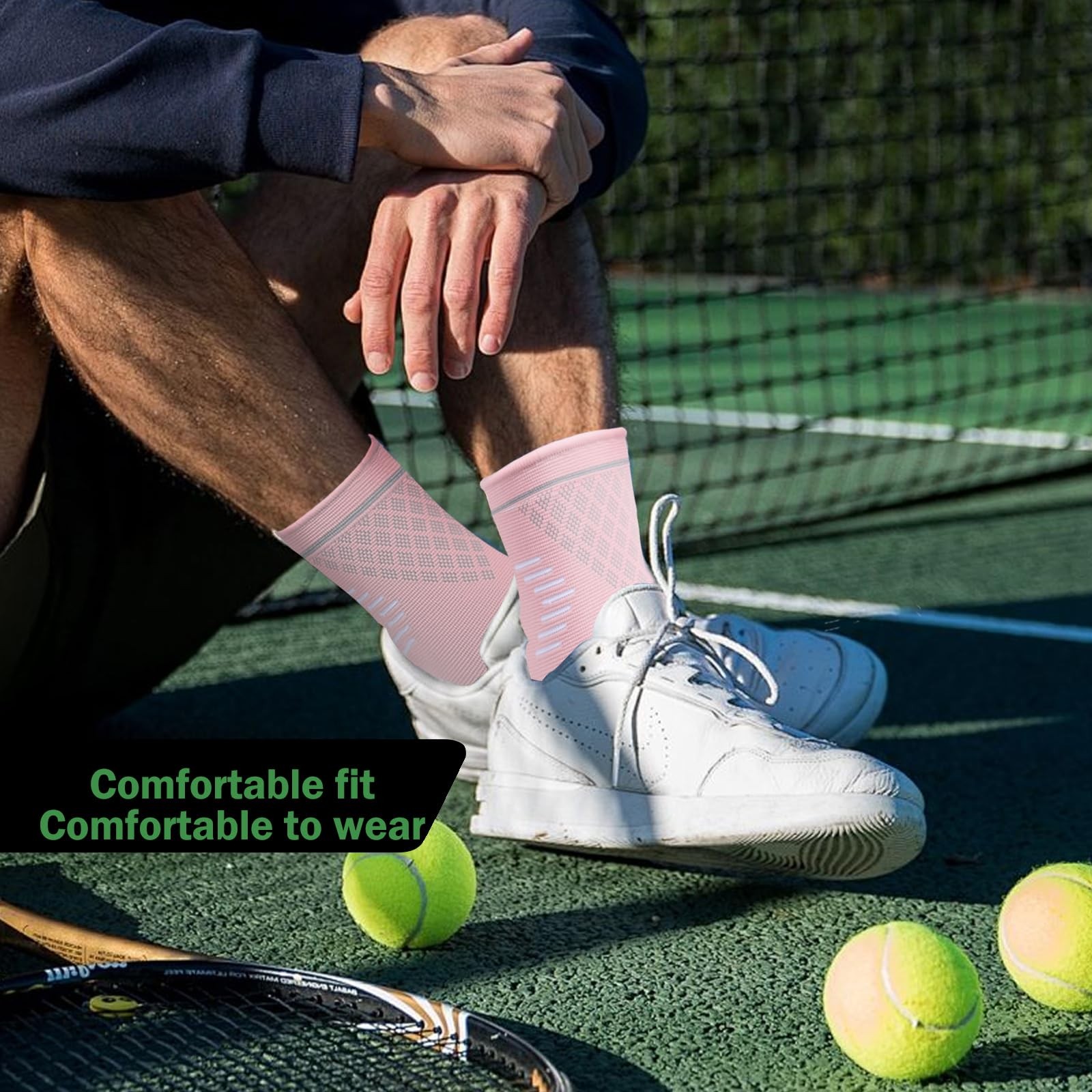 2 Pack Ankle Brace Compression Sleeve Foot Socks for Injury Recovery Joint Pain