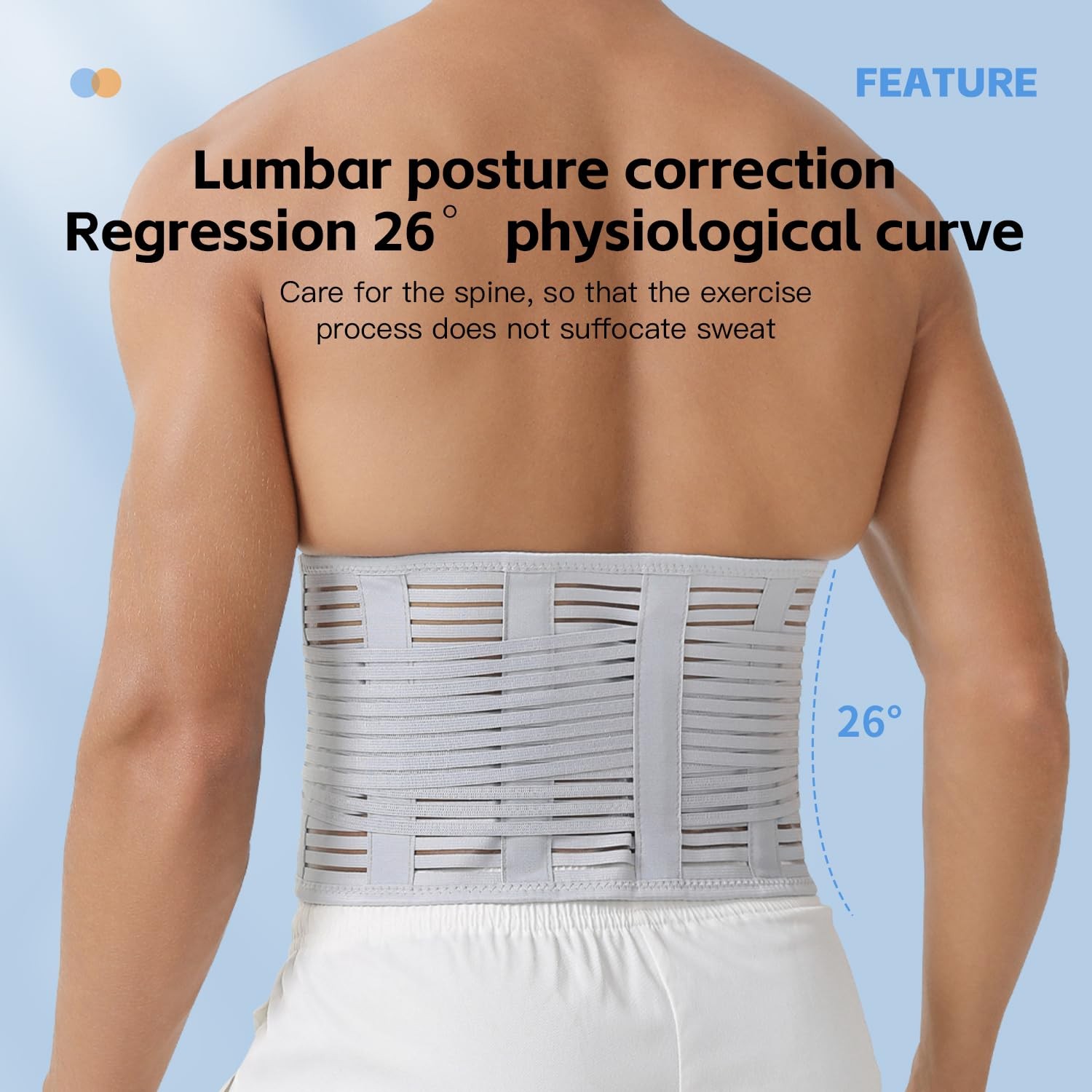 Lightweight Back Brace for Lower Pain Men Women, Medium, Black