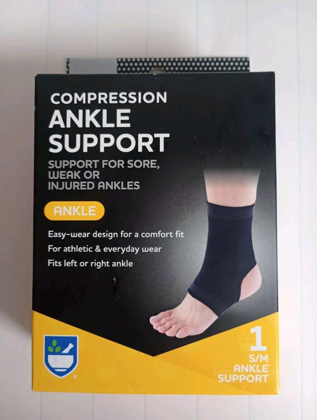 Compression Ankle Support Size S Color Black Supports For Sore, Weak Or Injured