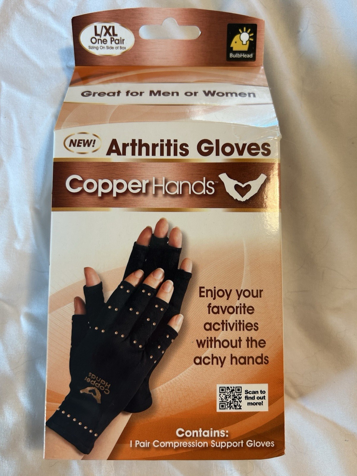 Copper Hands Arthritis Compression Gloves Size: L/XL Men And Women New In Pack