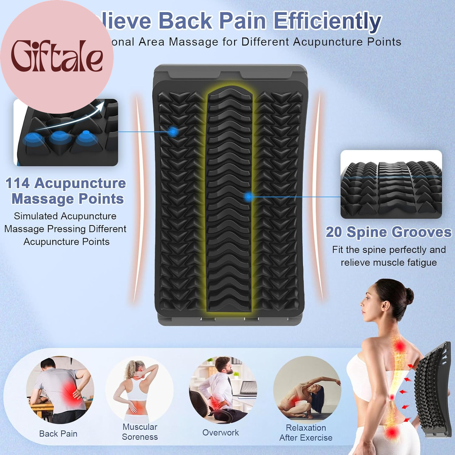 Back Stretcher for Lower Back Pain Relief, Multiple Level Adjustable Arch Lumbar