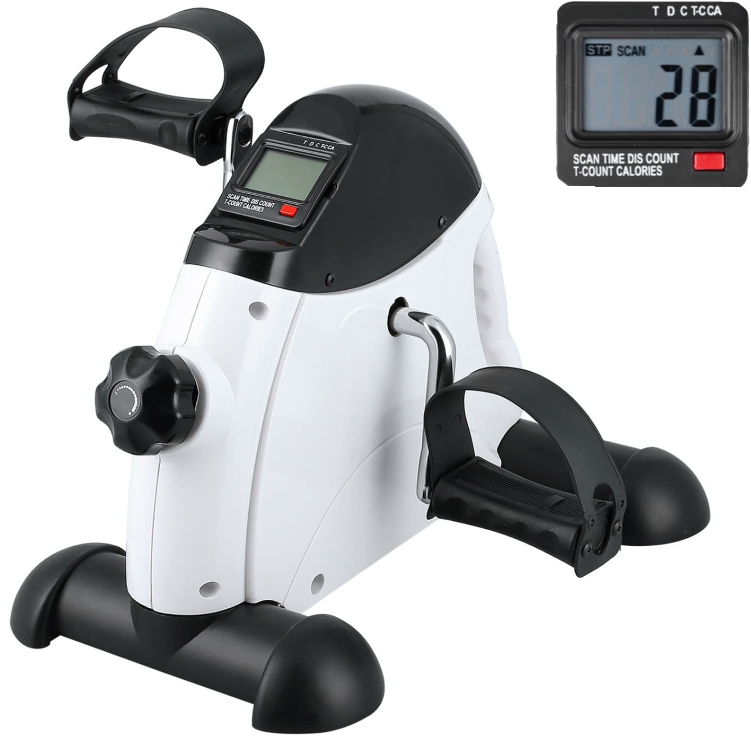 Mini Exercise Bike, Uten Under Desk 15.95”D × 13.78”W × 12.05”H, White