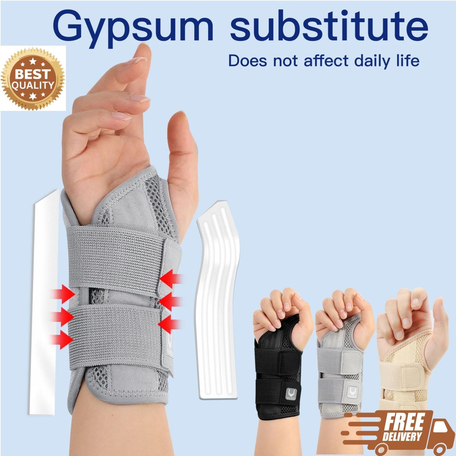 NEW Wrist Brace for Carpal Tunnel – Adjustable Night Support Brace with Splints
