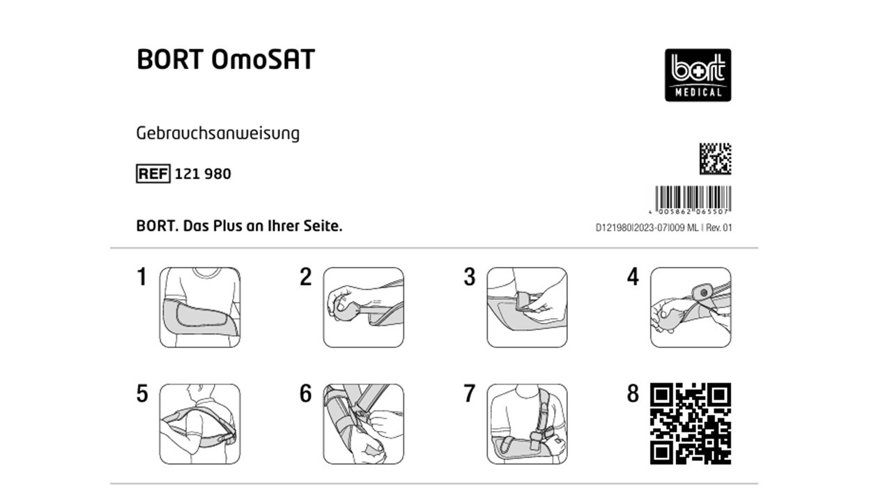 BORT OmoSAT Arm Immobilizer Shoulder Brace, Sling & Hand Rest Ball Rotator Cuff