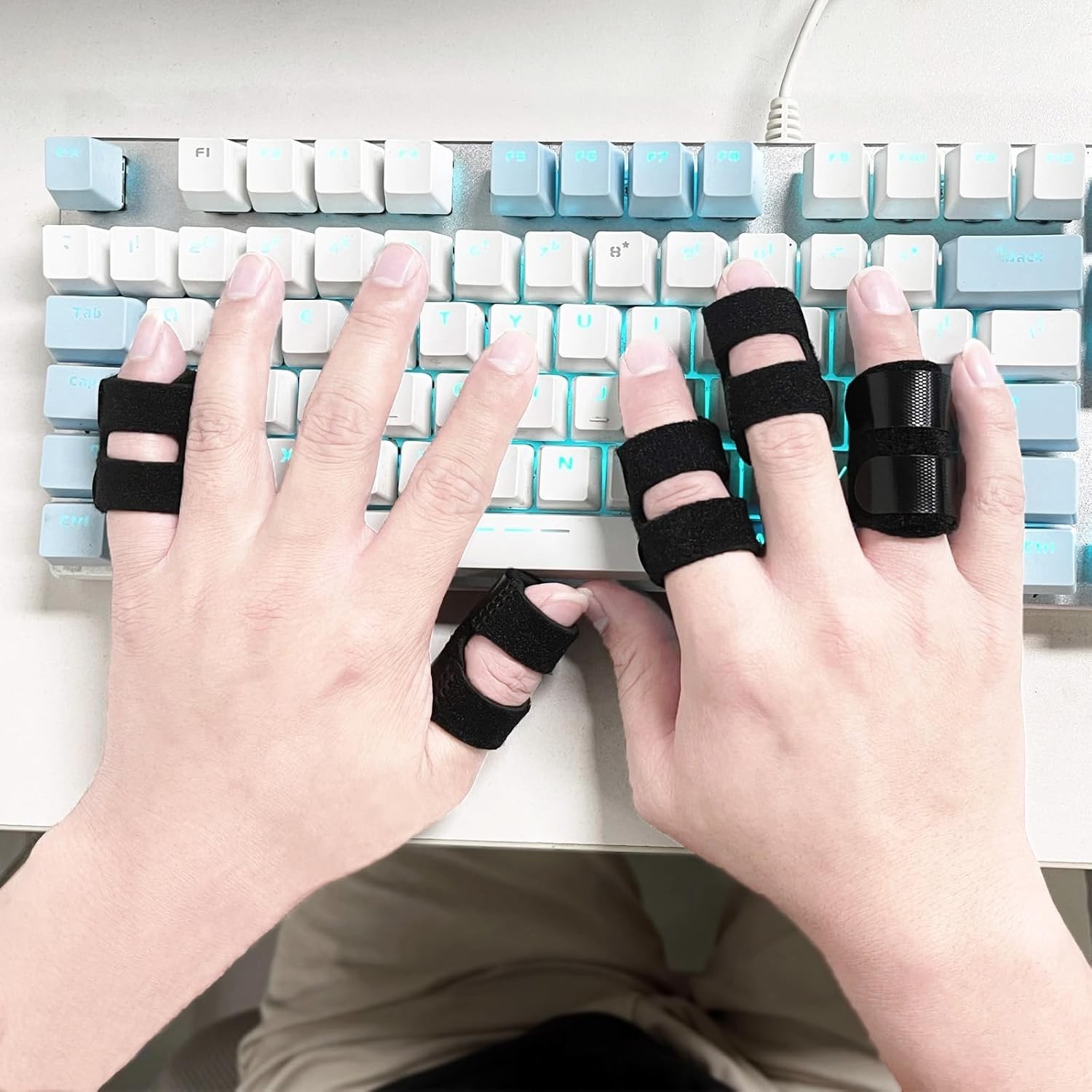 Thumb Finger Splints (2Pcs), Trigger Thumb Splint Finger Brace for Mallet, Broke