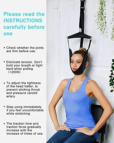 comness Cervical Neck Traction Device Over Door for Home Use, Portable Neck Stre