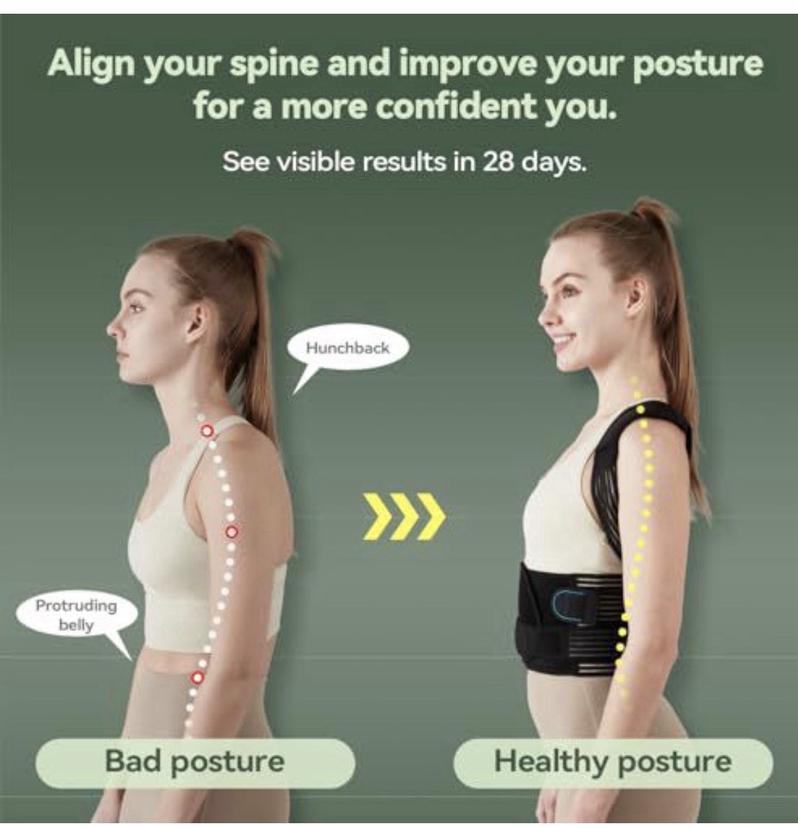 Back Brace Posture Corrector Women Men Straighten Adjustable Support Large