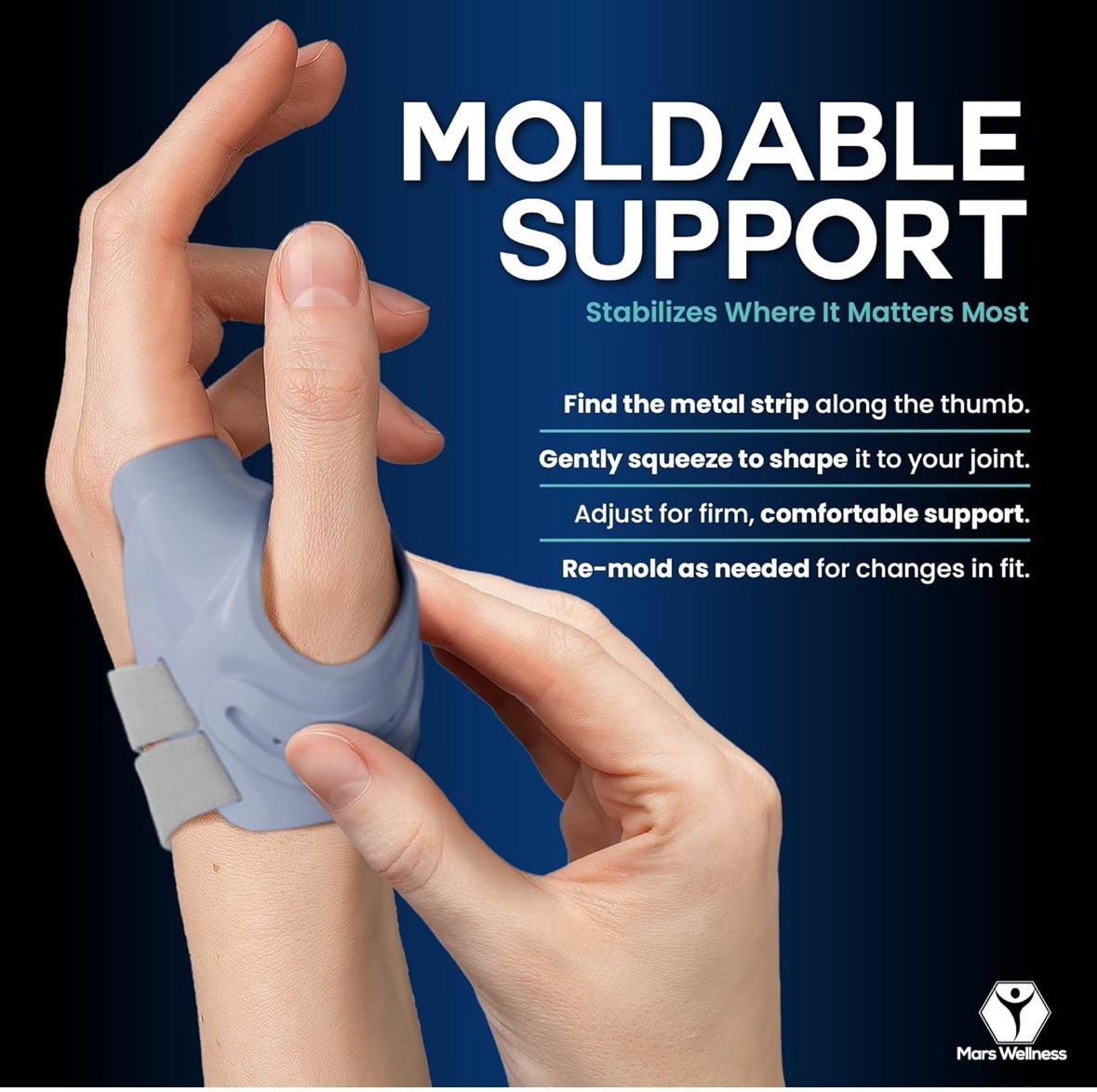 MARS WELLNESS CMC Thumb Brace Left hand Size Large NIB For Arthritis Osteoarthri