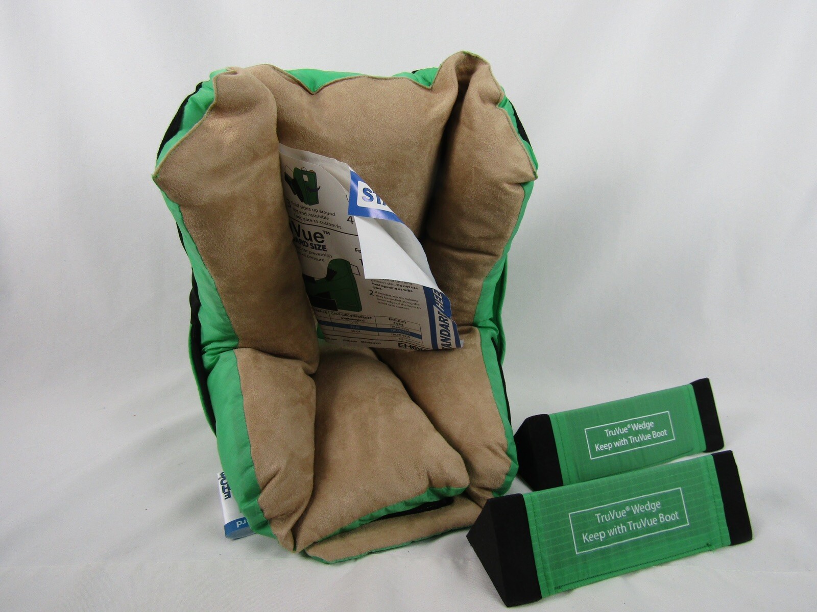 EHOB TruVue Standard Heel Protection w/(2) Wedges-Green/Brown-EUC