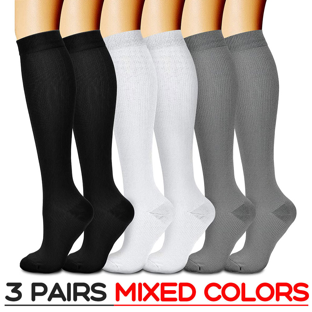 US-Medical Compression Socks Support Stockings Travel Flight Socks (15-20 mmHg)
