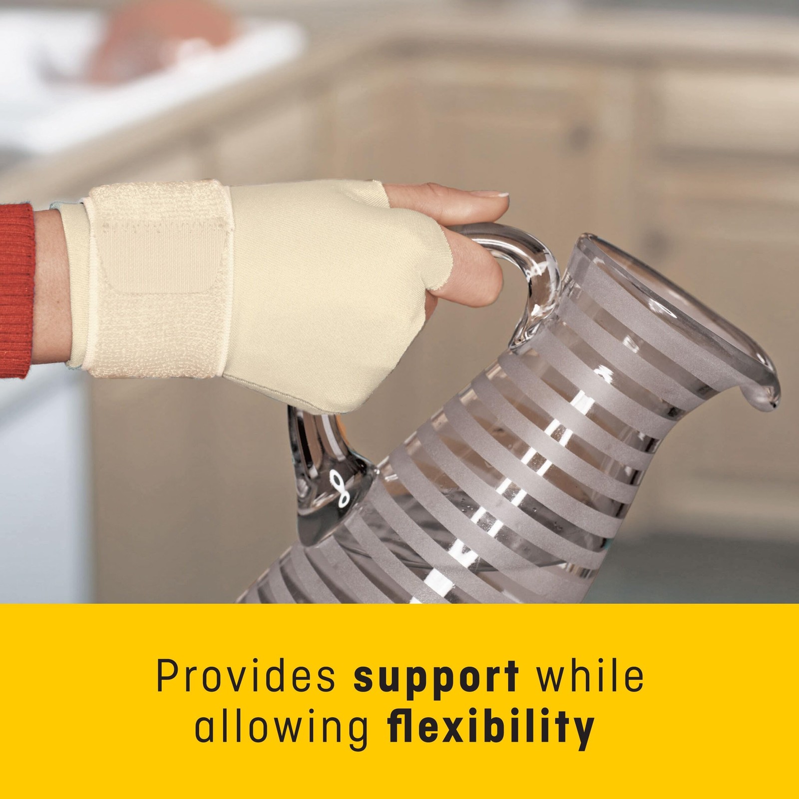 FUTURO Compression Glove, Provides Mild Support to Aching, Weak Hands and Wrists