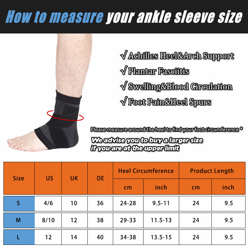 Adjustable Ankle Support Compression Ankle Brace Protector Gym Bandage Straps US