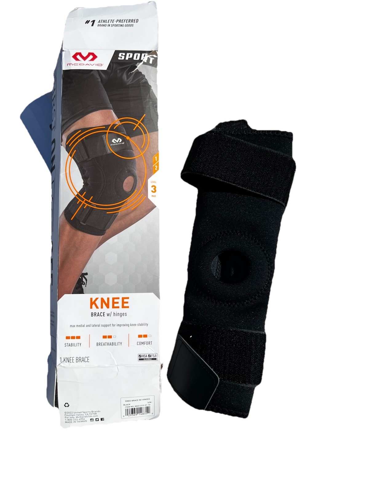Sport Knee Brace Size S/M Support Stabilizer Black Adjustable McDavid