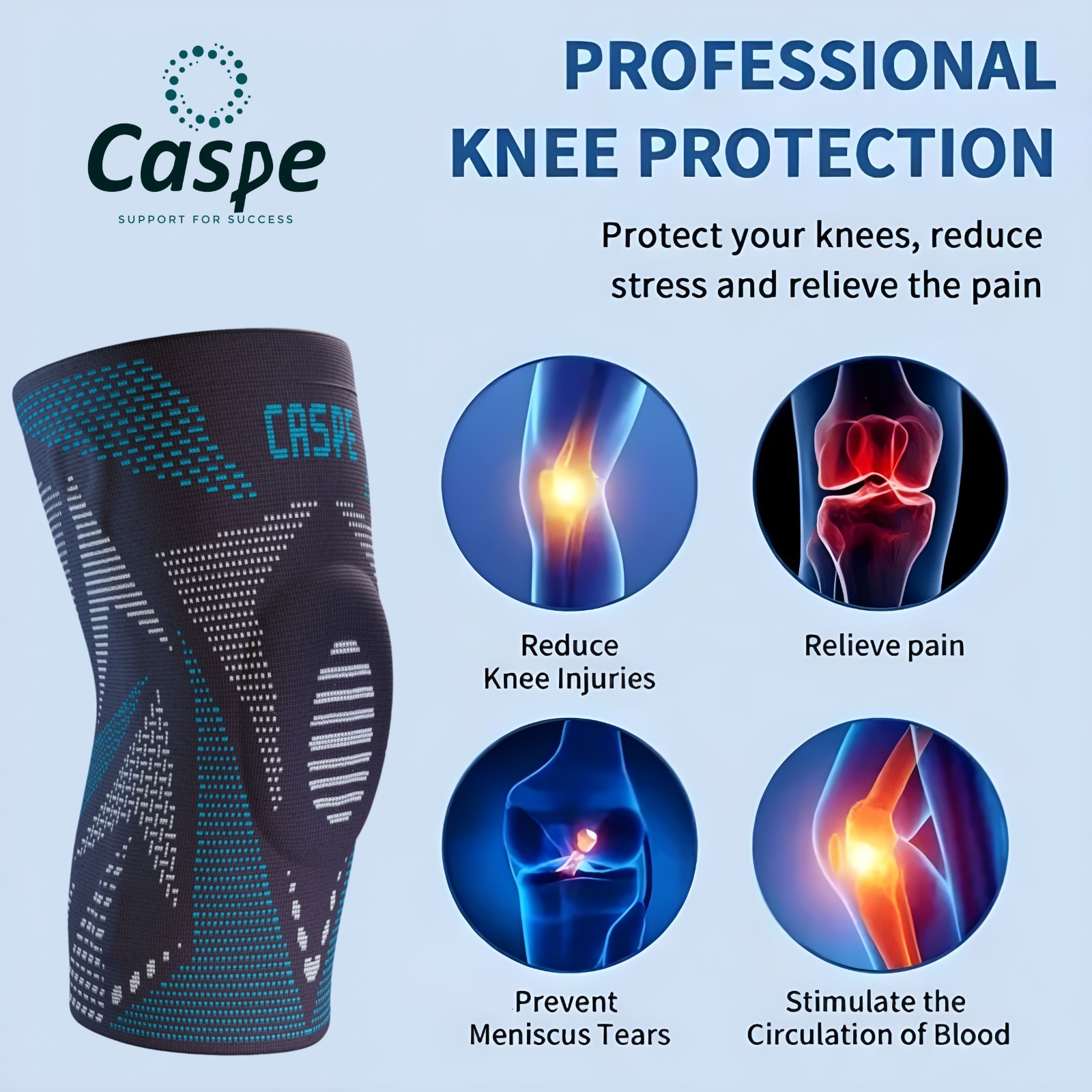 Knee Sleeve Compression Brace Support For Sport Gym Joint Pain Arthritis Relief