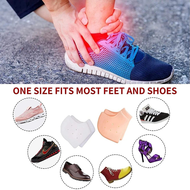 2Pcs Silicone Feet Care Socks Moisturizing Gel Heel Thin Socks with Hole Cracked