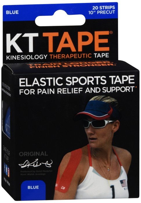 KT Tape Kinesiology Therapeutic Tape Elastic Sports Tape Precut Strips Blue 20ea