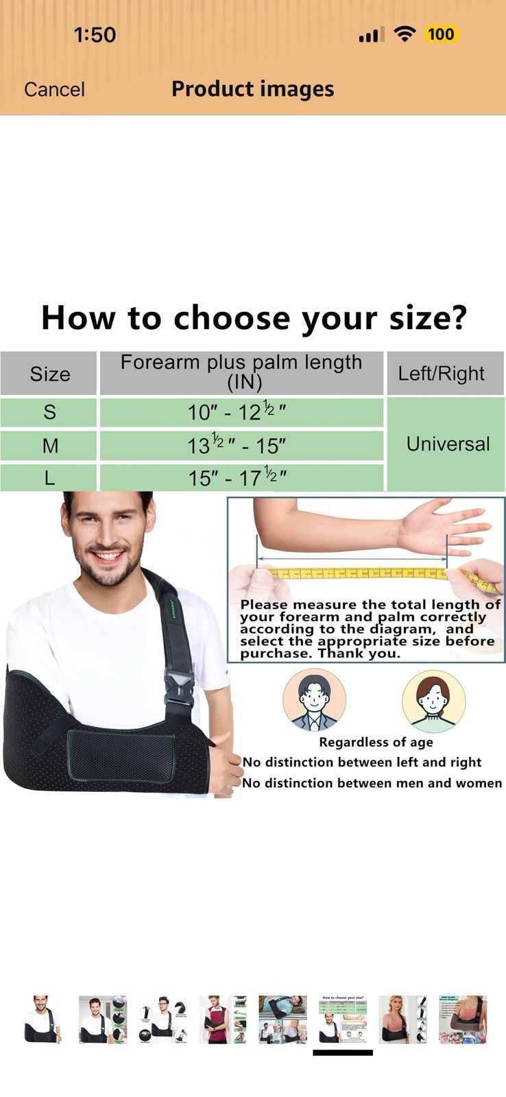 Arm Shoulder Sling for Men and Women,Porous comfort Medical Sling with Pocket