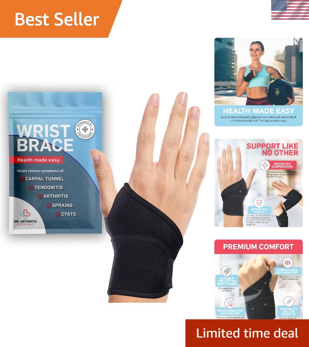 Durable Cotton Wrist Brace – Adjustable for Carpal Tunnel Support & Pain Relief