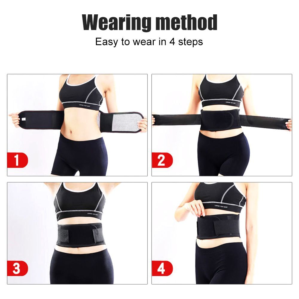 Tourmaline Self Heating Magnetic Therapy Support Belt Lumbar Back Waist Brace
