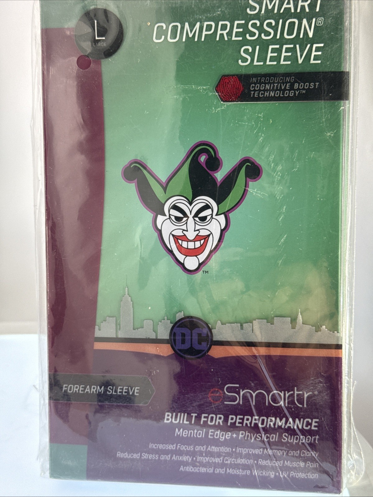 eSmartr Joker DC Comic Smart Compression Forearm Sleeve, Large; Gaming, Sports
