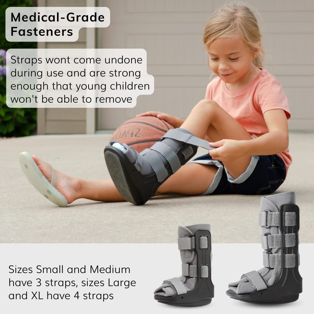 BraceAbility Pediatric Walking Boot – Size M for Youth Ankle Foot Injury