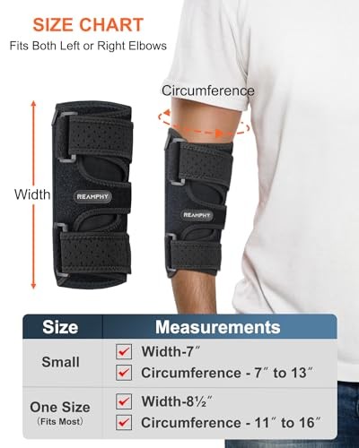 Reamphy Elbow Brace, Adjustable Elbow Splint for Tendonitis, Tennis Elbow