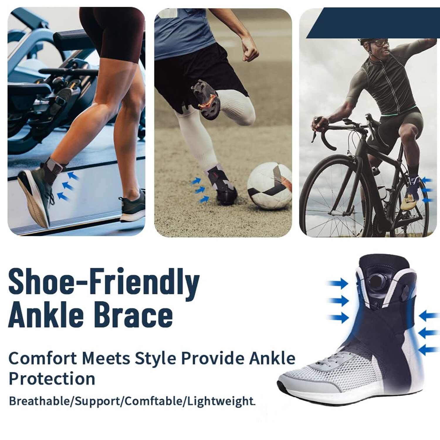 ANKLE BRACE COMPRESSION SUPPORT STABILIZER WRAP Sprain PAIN RELIEF FOOT US