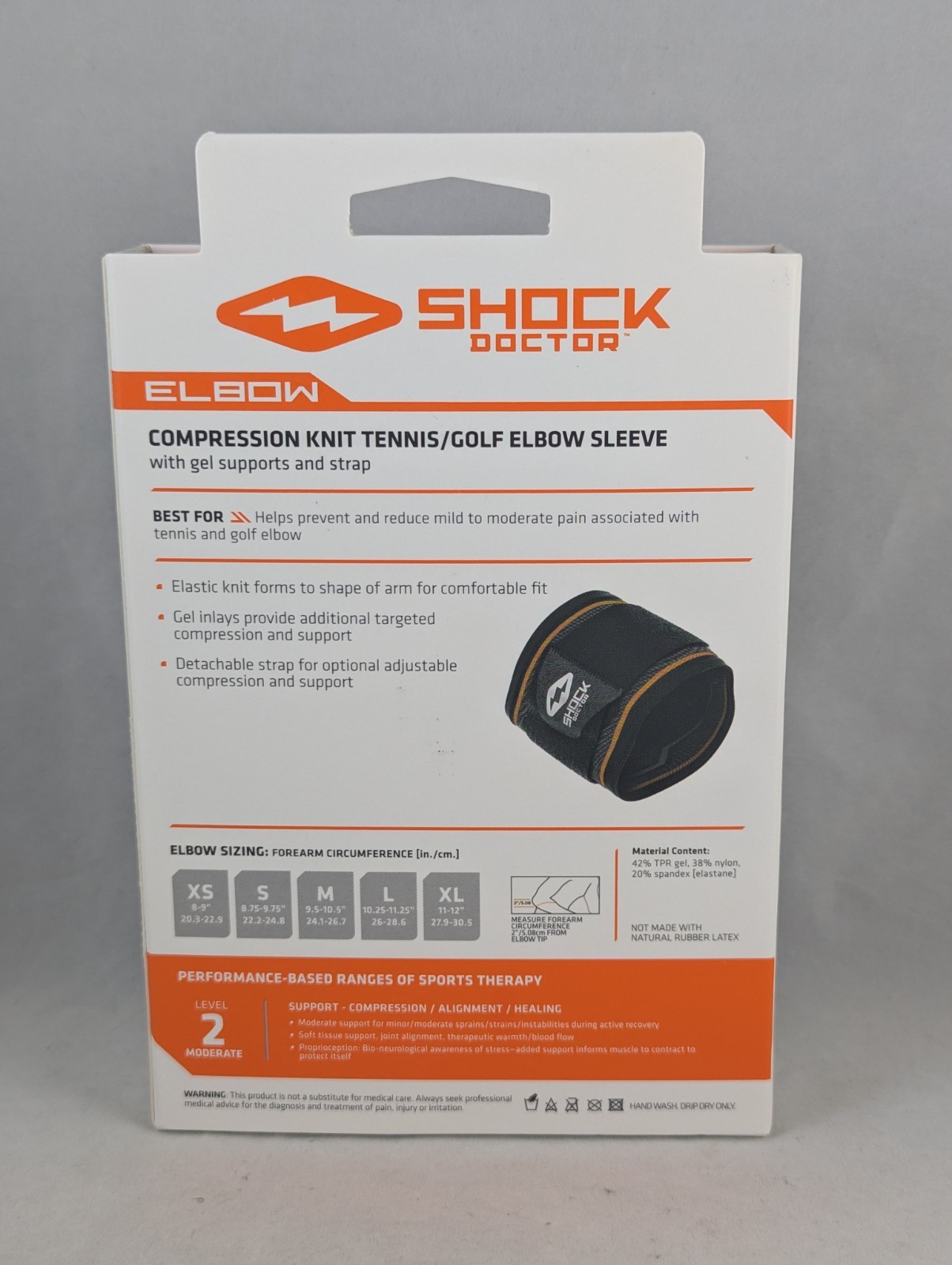 Shock Doctor Compression Tennis / Golf Elbow Support Sleeve X- Large