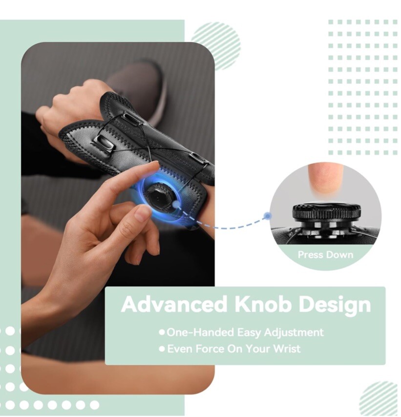 Wrist Brace for Carpal Tunnel~ Adjustable Knob Brace Night Support R & Left Hand