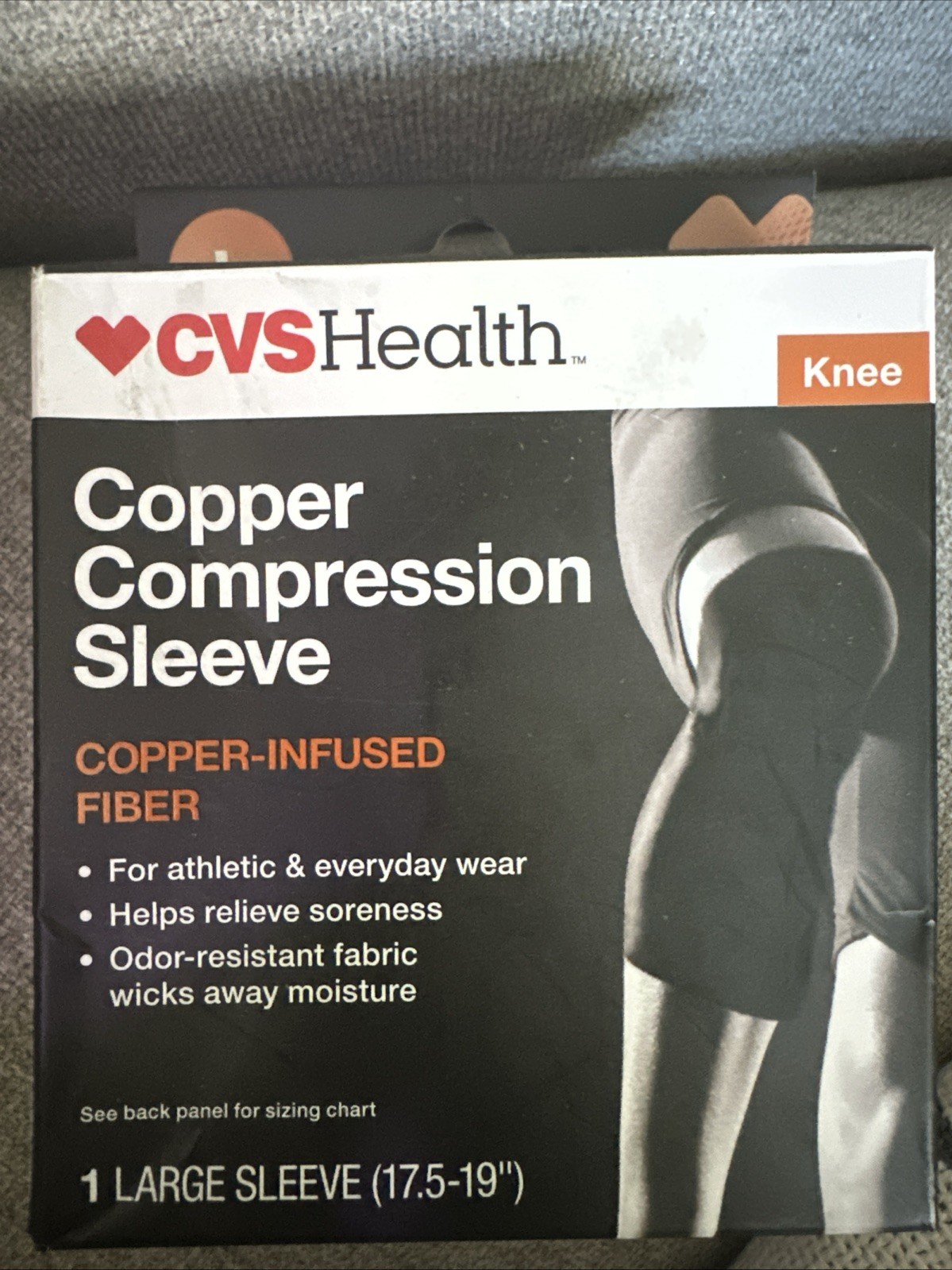 Copper-infused Fiber Unisex Compression Knee Sleeve Large
