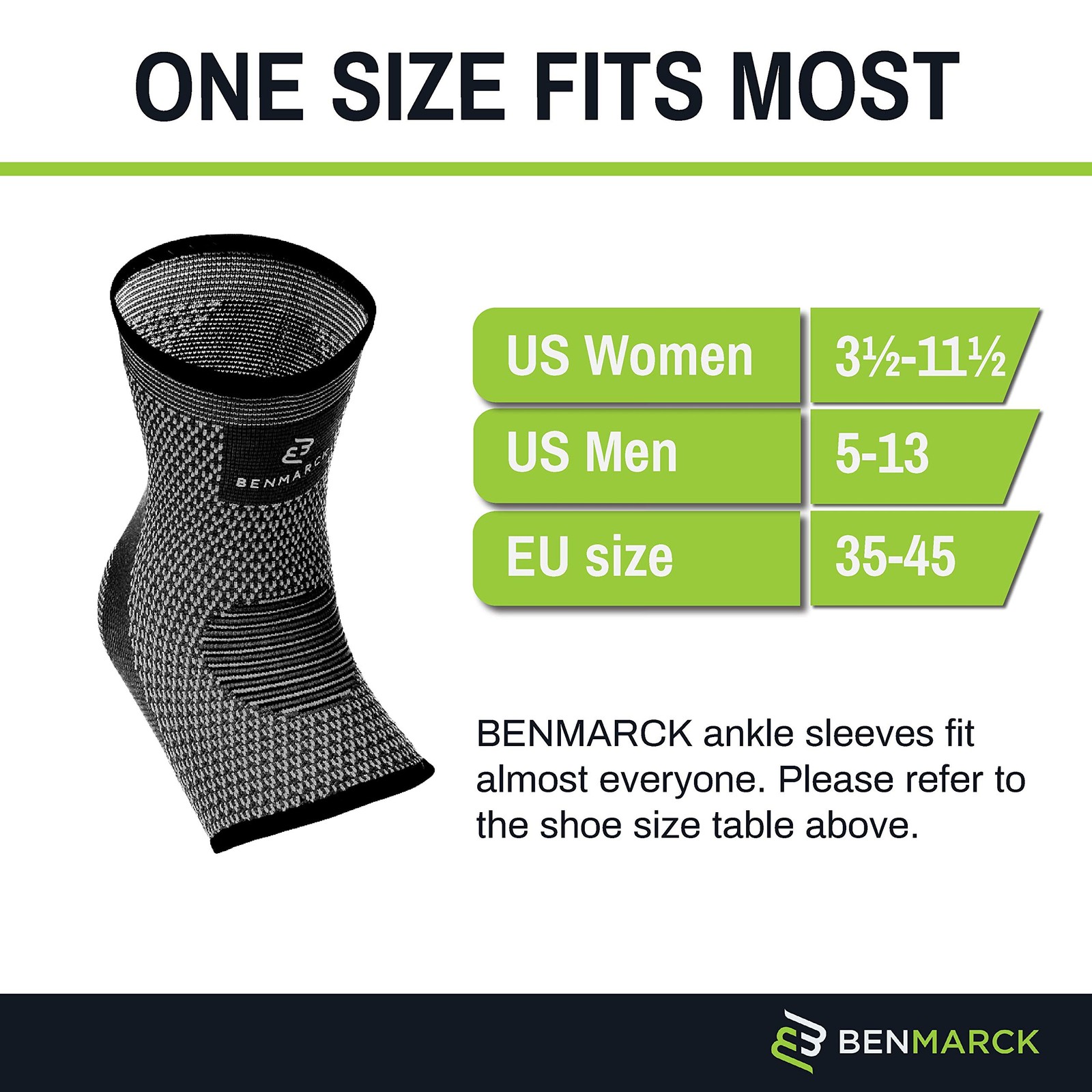 Benmarck Achilles Tendon Support Brace, Plantar Fasciitis Unisize, Gray Black