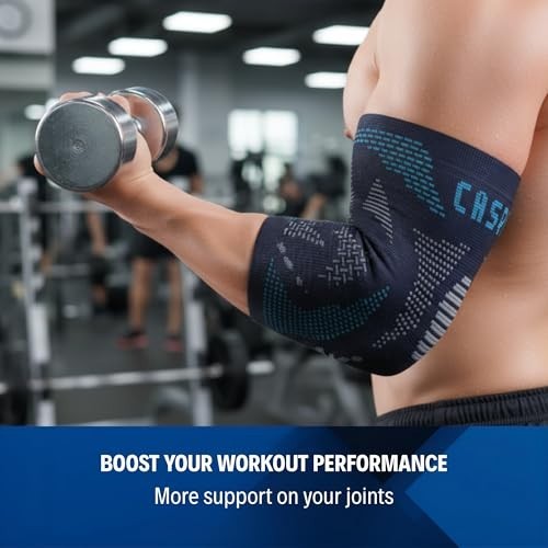 2 Pack Elbow Compression Sleeves for Pain Relief – Tennis, Golf, Weightlifting S